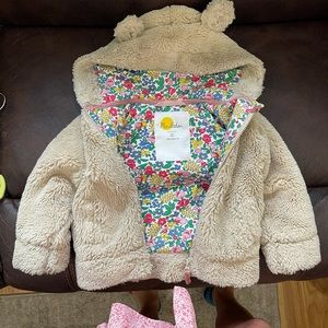 VGUC Mini Boden Sherpa Bear Jacket 2-3
